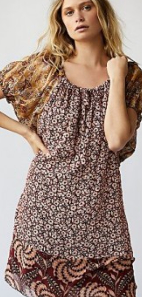 Anna Sui Upcycle Puff Sleeve Dress